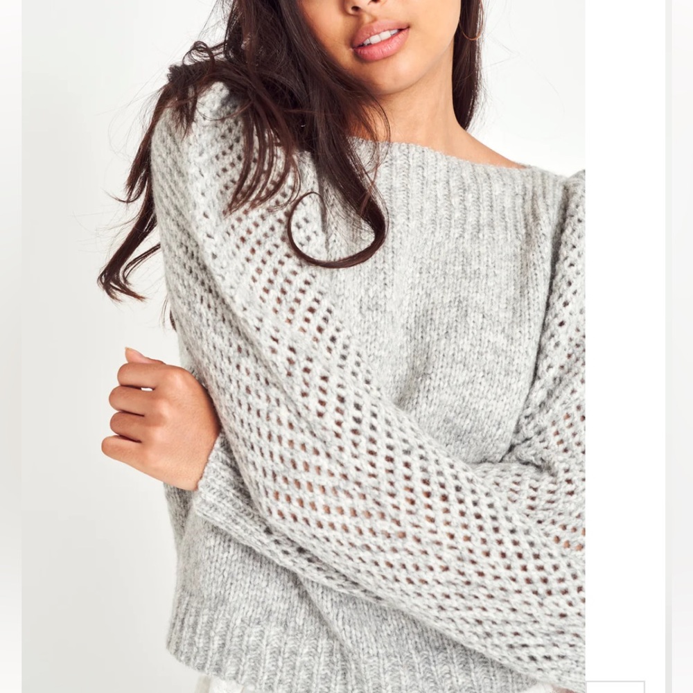LOVESHACKFANCY Rosie Pullover Sweater in grey sz S. EUC.